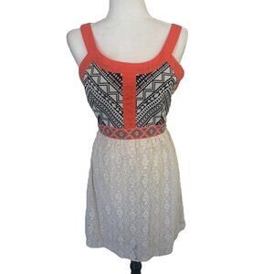 Flying Tomato Cream and Orange Sundress Sleeveless Mini